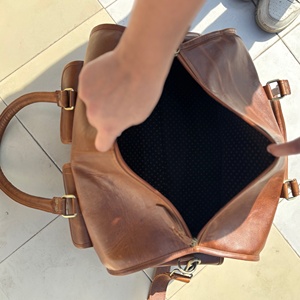 Bolsa de lona de viaje deportiva de lujo antigua, cuero de grano completo, bolsillo con muchas hebillas, impermeable, gran capacidad, equipaje de gimnasio, bolsa de fin de semana - Product Image 6