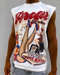 Débardeurs de musculation en coton pour hommes transfert de chaleur imprimé gilet de sport personnalisé pour la course à pied T-Shirt en polyester - Product Image 2