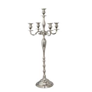 Candelabro de Aluminio Plateado de 5 Brazos con Diseño Atractivo para Decoración de Bodas, Fiestas y Eventos - Product Image 5