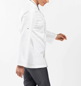 Vêtements <span class=keywords><strong>de</strong></span> préposé au restaurant unisexe fabriqués en Chine, uniformes <span class=keywords><strong>de</strong></span> chef, hauts tissés avec logo personnalisé - Product Image 2