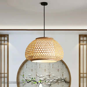 โคมไฟไม้ไผ่สานด้วยมือหรูหราสำหรับตกแต่งภายในบ้านสำนักงานโรงแรมและร้านอาหารของตกแต่งไฟสุดหรู - Product Image 2