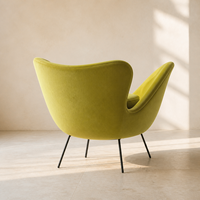 Fauteuil lounge en velours vert sur mesure avec dossier à oreilles, chaise d'appoint moderne rembourrée pour salon, chambre et hôtel