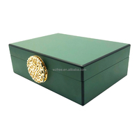Op Maat Gemaakte Hoge Kwaliteit Donkergroene Luxe Logo Grote Capaciteit Gedroogde Fruitdoos Chocolade Noten Gedateerde Doos