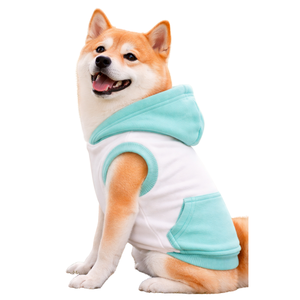 White and Peppermint Zip <b>Dog</b> <b>Hoodie</b> Sleeveless Pet Jacket with Front Zipper Easy Wear Design - Product Image 3