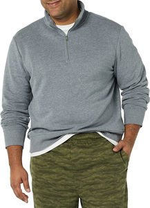 Jersey de media cremallera informal para hombre, sudadera de Color sólido, nueva colección de Otoño Invierno, cuello levantado suelto, diseño de cremallera de cuarto - Product Image 3