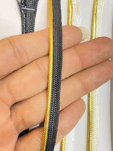 Wholesale Eco-Friendly High Tenacity Coated Flat Patterned Bias Trim Silver Gold Metallic Lurex Piping <b>Cord</b> Bags Shoes Home - Product Image 4