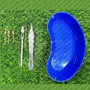 ชุดปลูกผมสเตนเลสสตีลเยอรมันได้รับการรับรองมาตรฐาน CE ชุดเครื่องมือปลูกผมแบบ FUE พร้อมหัวเจาะขนาด 0.8 มม. 0.9 มม. 1.0 มม. ด้ามจับ และชุดจานรองรูปไต - Product Image 3