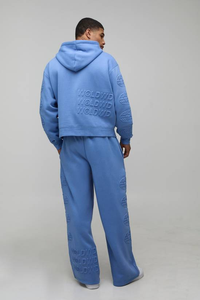 Conjunto Deportivo Unisex Casual de Alta Calidad, 420g, 100% Algodón Transpirable, Diseño Sólido, Sudadera con Capucha y Pantalones para Invierno - Product Image 2