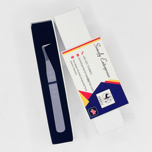 Pinzas de 90 grados de acero inoxidable de la mejor calidad para extensiones de pestañas Pinzas de pestañas de volumen de puntas de fibra de alta precisión - Product Image 1
