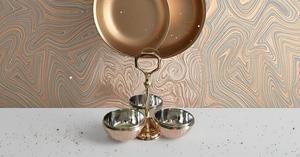 Indian Metal Serve Ware Elegant Pickle Condiment <b>Holder</b> for Serving Bowls - Product Image 6