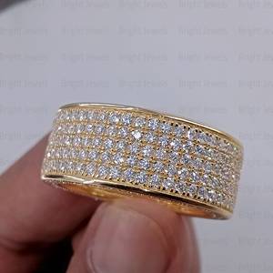 3 ctw vòng cắt VVS1 phòng thí nghiệm phát triển kim cương đầy đủ vĩnh cửu năm hàng của người đàn ông ban nhạc Nhẫn đính hôn kỷ niệm Nhẫn người đàn ông kim cương đồ trang sức - Product Image 3