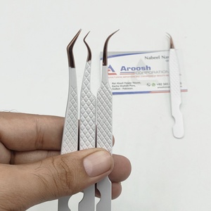 แหนบขนตาเหล็กสีขาวปลายแหลมสีโรสโกลด์เครื่องมือความงามอย่างยั่งยืนโลโก้ออกแบบได้ตามต้องการแบบมืออาชีพ - Product Image 5