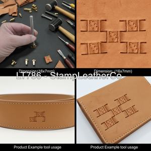 LT786 Sello de cuero con patrón de hoja de roble 16x7mm (5/8 \ "X 3/11 \") para manualidades - Product Image 1