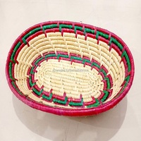 Vintage Handgewebter Bambus Art Deco Wandkorb Deko Wandhängende Körbe Heimdekoration