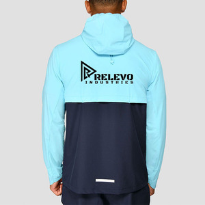 Double Color <b>Waterproof</b> Woven Fabric Heat <b>Sealed</b> Triple Adjustment Storm Hood Track Suit Front Zipper Windbreaker Tracksuits Man - Product Image 3