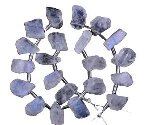 พลอยสีรุ้งธรรมชาติสีกรมท่ามูนสโตนทรงหลวมสวยงามพร้อมหัวเจาะด้านบนสำหรับไฟสีฟ้าที่ไม่ผ่านการบำบัด - Product Image 1