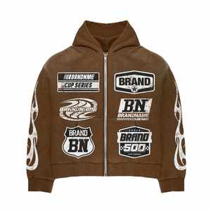 Vente en gros de survêtements pour hommes avec fermeture éclair personnalisés, ensemble de jogging avec logo imprimé sérigraphié, ensemble de survêtements de gym, ensemble de survêtements de mode unisexe - Product Image 2