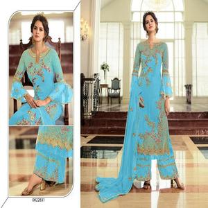 2025 Eid y mes de Ramzan bordado pesado especial piedra y Diamante trabajo de longitud larga tradicional Kurti y Plazzo con juego Dupatta - Product Image 4