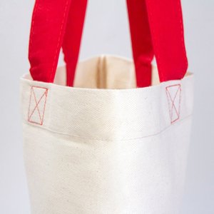 Custom Cotton Tote Bag with Red Handles 16 14 (40 35 Cm) Solid Red <b>Color</b> - Product Image 3