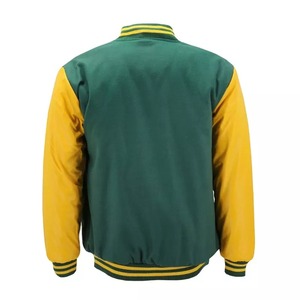 Chaqueta Universitaria Personalizada para Hombre, Estilo Varsity, Cuerpo de Lona, Mangas de Cuero, Inspirada en el Equipo de Béisbol, con Letras Bordadas - Product Image 4