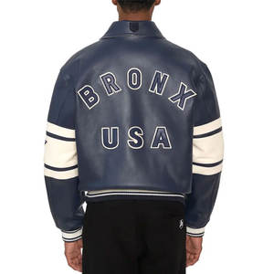 Nouvel arrivage Vestes Avirex en cuir véritable uni design pour hommes Vente en gros Fabricant de vestes Avirex en cuir PU pour hommes - Product Image 4