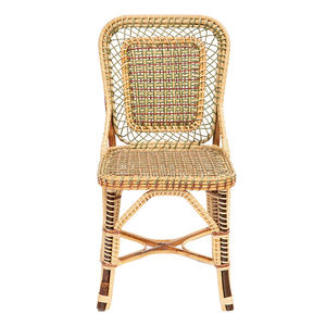 Chaise de salle à manger Bistro rotin naturel solide minimaliste abonné robuste étape poignée banc sac forme console réseau communautaire - Product Image 4