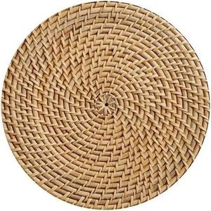 Manteles individuales de ratán Posavasos de ratán para mesa de comedor Soporte de aislamiento térmico Tejido a mano hecho en La India - Product Image 5