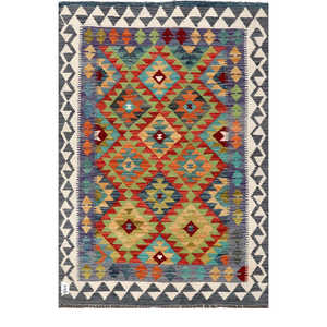 พรมอิมาโกะ ไมมาณา อัฟกานิสถาน คิลิม ขนาด 149 x 101 ซม. ผลิตภัณฑ์ผ้าแขวนผนัง - Product Image 1