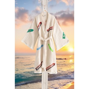 Robe de chambre Varol Nomada en coton biologique 100% avec col kimono, douce et respirante, pour la maison, avec logo personnalisé, manches courtes, taille XS, pour l'hiver - Product Image 5