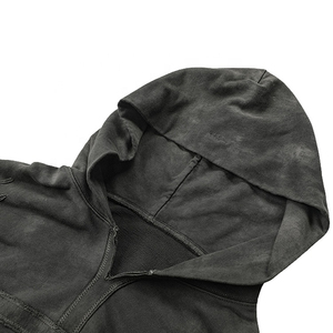 เสื้อมีฮู้ดผ้าคอตตอนฟอกสีออกแนวสตรีทแวร์ผ้าคอตตอน - Product Image 2