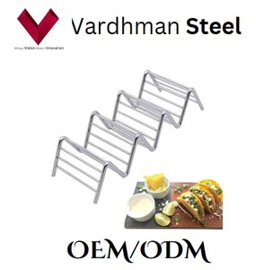 Support à tacos en acier inoxydable écologique, plateau à tacos en métal avec fonctions de positionnement pour servir les coquilles de tacos, vente chaude - Product Image 4