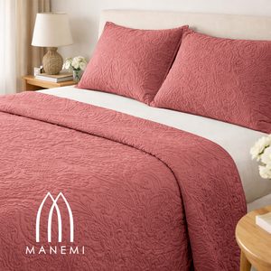 Copriletto e Federe in Cotone Manemi con Ricamo Paisley Classico per Uso Domestico Estivo - Product Image 2