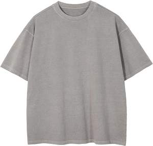 Camiseta cuadrada recortada de algodón 100% con estampado DTG hombro caído 270 Gsm Jersey de doble capa camiseta de gimnasio de gran tamaño - Product Image 2