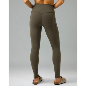 Luxe nouveau Polyester Spandex solide respirant élégant confortable tenue décontracté facile d'entretien femmes Fitness taille haute Durable - Product Image 2