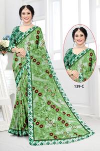 ชุดส่าหรีผ้าไหมผ้าซาตินส่าหรีดีไซน์แบบอินเดีย - Product Image 6