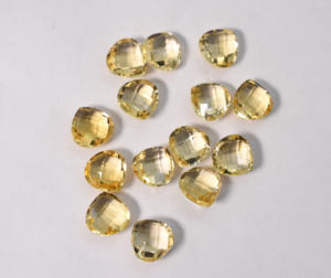Citrino Natural en Forma de Almendras, Corte Checker, Corte Briolette, 45 Quilates, Lote de 14 Piezas, 10X10X5 mm - Product Image 2
