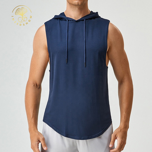 OEM Personnaliser Bambou Blanc Workout Fitness Gym Sans Manches Muscle Sports Musculation À Capuche Débardeurs Pour Hommes - Product Image 5