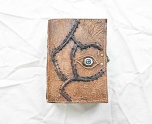 Comprar diario de cuero genuino indio cuaderno mal de ojo Vintage antiguo Deckle papel de tapa dura diario de cuero de mal de ojo - Product Image 1