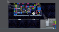 Structure de jeu intérieure sur le thème de l'espace, avec éclairage néon, pour centre commercial, FEC, centre de divertissement familial