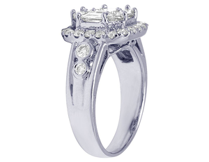 Anillo de Plata de Ley 925 para mujer con Esmeralda redonda y corte Baguette Moissanite diamante elegante anillo de forma múltiple - Product Image 2