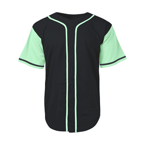 Chemises boutonnées Sports d'équipe actifs Maillots de baseball Coupe confortable Maillot de baseball noir uni personnalisé Maillot de baseball pour hommes - Product Image 4