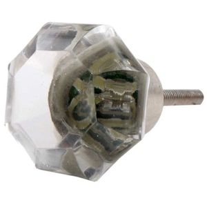 Handmade Clear Glass Octagon Shape Drawer Knobs Furniture Dresser Cabinet Pulls Kitchen Cupboard <b>Door</b> <b>Handles</b> Wholesale GDSK-43 - Product Image 1