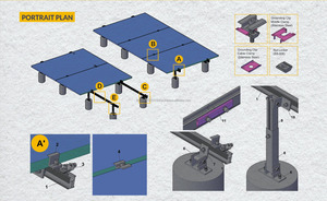 Système de montage solaire en aluminium pour l'installation de panneaux photovoltaïques sur toit plat, galvanisé à chaud - Product Image 5