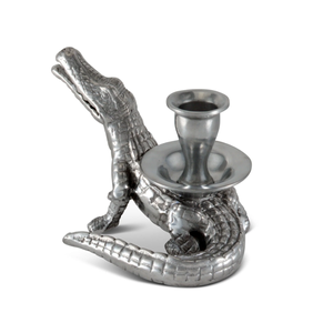 Portavelas de Metal con Base de cocodrilo de latón AK en acabado plateado portavelas de diseño atractivo para decoración del hogar/Decoración de mesa - Product Image 3