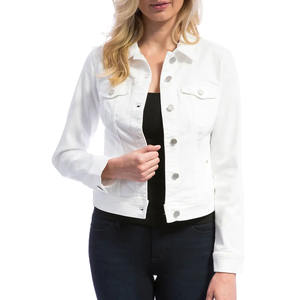 Meilleures ventes Vestes en jean de couleur unie Vêtements décontractés Personnalisez votre propre design avec une veste en jean de haute qualité pour femmes - Product Image 1