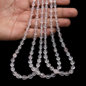 AAA+ Rose Quartz 5x8mm-7x10mm Faceted Teardrop Briolette Beads Natural <b>Pink</b> Quartz Semiprecious Gemstone Drops Beads For Jewelry - Product Image 3