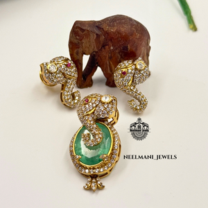 CentiPede SHAPEDE Diamond Pendant & <b>Elephant</b> Charm with Stud Chain Included - Product Image 3