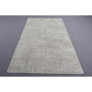 พรมตุรกีโบราณ ขนาด 4.7x7.9 ฟุต พรมขนสัตว์โมร็อกโกสีเทา - Product Image 1