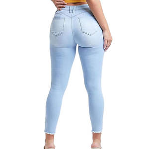 Jeans pour femmes taille haute, tendance, respirant, skinny, denim, pantalon crayon avec décoration peinte pour l'été, pour femmes, OEM - Product Image 2