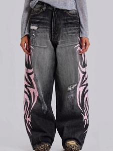 Nuevos Jeans de Mezclilla Super Holgados con Parches Bordados Desgastados Vintage Personalizados para Hombre 2026 - Product Image 2